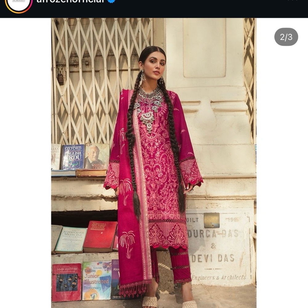 Elegant Pink Embroidered Suit